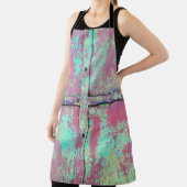 錆び絵を描の付いた古い緑の壁。グランジr エプロン (インサイチュ)