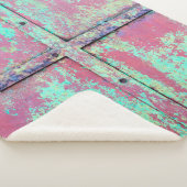 錆び絵を描の付いた古い緑の壁。グランジr シェルパブランケット (3/4)