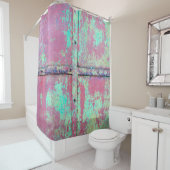 錆び絵を描の付いた古い緑の壁。グランジr シャワーカーテン (インサイチュ)