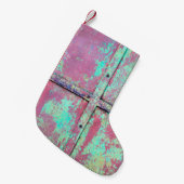 錆び絵を描の付いた古い緑の壁。グランジr スモールクリスマスストッキング (正面 (吊り時))