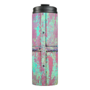 錆び絵を描の付いた古い緑の壁。グランジr タンブラー