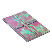 錆び絵を描の付いた古い緑の壁。グランジr ノートブック (右側)