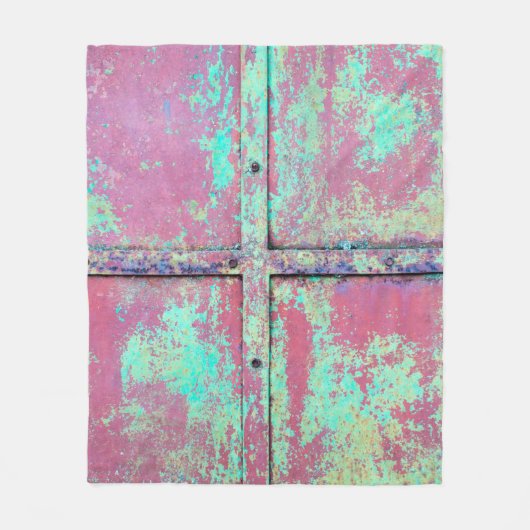 錆び絵を描の付いた古い緑の壁。グランジr フリースブランケット (正面)