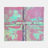 錆び絵を描の付いた古い緑の壁。グランジr フリースブランケット (正面(横))