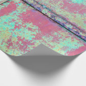 錆び絵を描の付いた古い緑の壁。グランジr ラッピングペーパー (角)