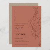 錆び線スケッチフローラ我々は結び目招待状 サンキューカード (正面/裏面)