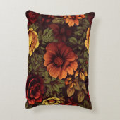 錆び色ヴィンテージフローラプリント アクセントクッション (裏面(縦))