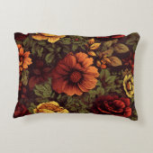 錆び色ヴィンテージフローラプリント アクセントクッション (裏面)