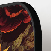 錆び色ヴィンテージフローラプリント ピックルボールラケット (左詳細)