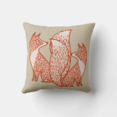 錆び赤とアイボリーキツネ クッション (裏面)