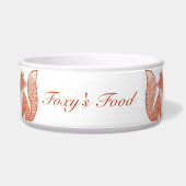 錆び赤とアイボリーキツネ ボウル (正面)