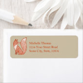 錆び赤とアイボリーキツネ ラベル (インサイチュ)