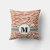 錆び赤サファリゼブラとモノグラム クッション (裏面)