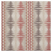 錆び赤タウペベージュダークブラウン部族アート ファブリック (見本)