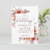 錆び赤焦げオレンジボホテラコッタ結婚の招待 招待状 (スタンド正面)