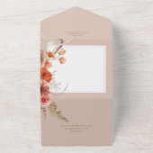 錆び赤面秋ボホフローラフレーム赤面ディナー オールインワン招待状 (外側)