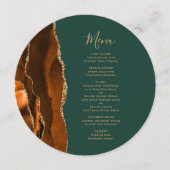 錆び金ゴールドアガテグリーンラウンドプレート結婚ズ メニュー (正面)
