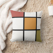 錆び金ゴールドグリーンモンドリアンスタイル クッション (ブランケット)