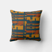 錆び金ゴールドダークブルー南西ルック大モザイク クッション (裏面)