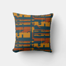 錆び金ゴールドダークブルー南西ルック大モザイク クッション