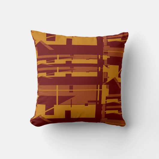 錆び金ゴールドブルゴーニュ南西の見た不均一なモザイク クッション (正面)