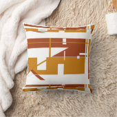 錆び金ゴールドホワイトサウスウエストルック水平抽象芸術 クッション (ブランケット)