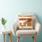 錆び金ゴールドホワイトサウスウエストルック水平抽象芸術 クッション (椅子)