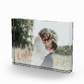 錆び銅ロマンチックラブパーソナライズされたカップル フォトブロック (右)