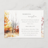 錆び黄色の秋の風景ウェディングレセプション エンクロージャーカード (正面)
