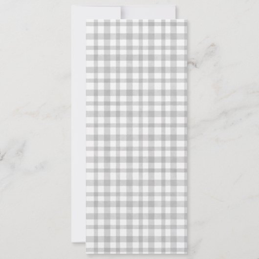 錆び黄色秋横プレイド結婚のメニューカード 招待状 (裏面)