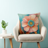 錆び、ターコイズ、桃の花 クッション (椅子)