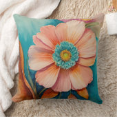 錆び、ターコイズ、桃の花 クッション (ブランケット)