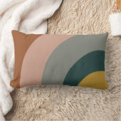 錆び、マスタード、赤面、灰色の音波パターン ランバークッション (ブランケット)