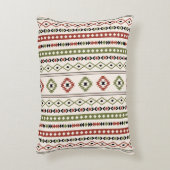 錆アステカ緑Blk Crm混合モチーフ(V)パターン アクセントクッション (正面(垂直))