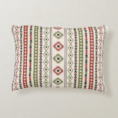 錆アステカ緑Blk Crm混合モチーフ(V)パターン アクセントクッション (裏面)