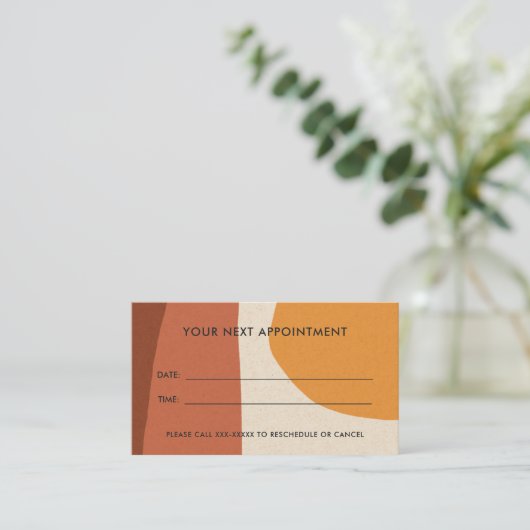 錆イエロークラフトモダン抽象芸術アートアポイントメント 名刺 (スタンド正面)