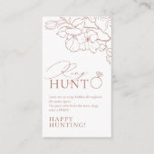 錆エレガントフローラリング狩りブライダルシャワーゲーム エンクロージャーカード (正面)
