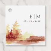 錆オレンジイエロー秋ツリーズモノグラム結婚ズ フェイバータグ (正面)