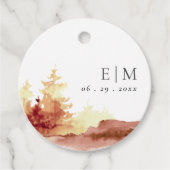 錆オレンジイエロー秋ツリーズモノグラム結婚ズFa フェイバータグ (正面)