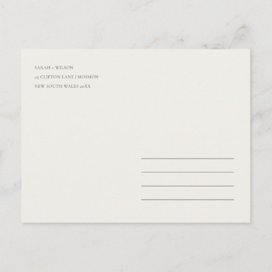 錆オレンジイエロー秋ツリー日付カードを保存 ポストカード (裏面)