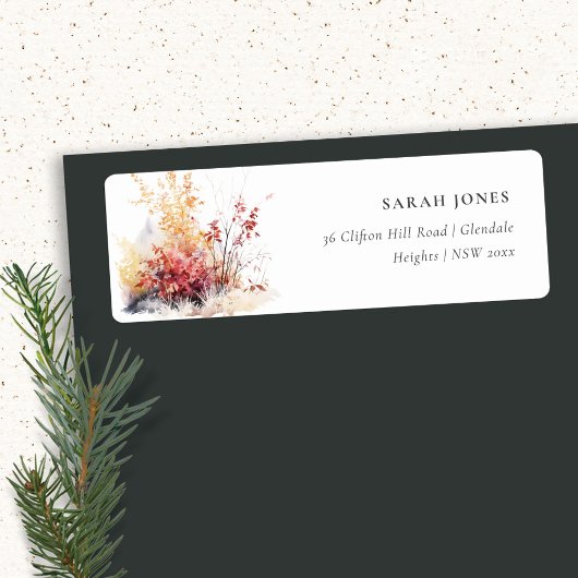 錆オレンジイエロー秋秋ランドスケープアドレス ラベル