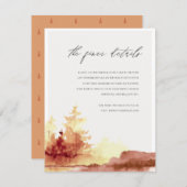 錆オレンジイエロー秋結婚ツリーズ詳細 エンクロージャーカード (正面/裏面)