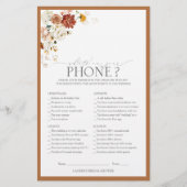 錆オレンジウォーターカラーフローラブライダルシャワーゲーム (正面)