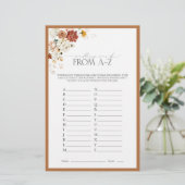 錆オレンジウォーターカラーフローラブライダルシャワーゲーム (スタンド正面)