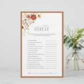 錆オレンジウォーターカラーフローラブライダルシャワーゲーム (スタンド正面)