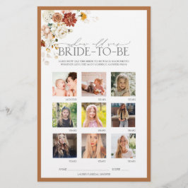 錆オレンジウォーターカラーフローラブライダルシャワーゲーム