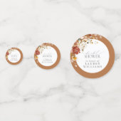 錆オレンジウォーターカラーフローラブライダルシャワー コンフェッティ (正面)