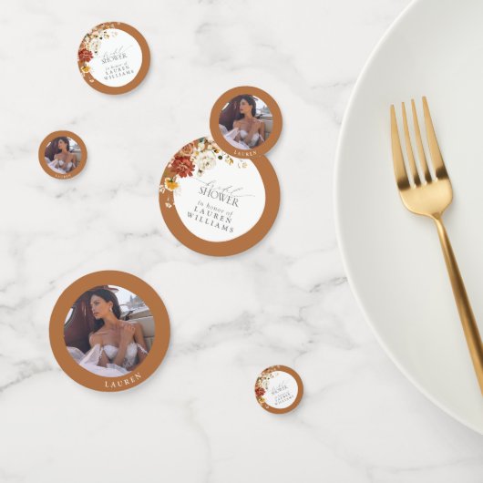 錆オレンジウォーターカラーフローラブライダルシャワー コンフェッティ (グループ)