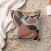 錆オレンジグレイ黒はっきりした対角MCMルック クッション (ブランケット)