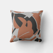 錆オレンジグレーブラックはっきりした旋回抽象芸術アート クッション (裏面)